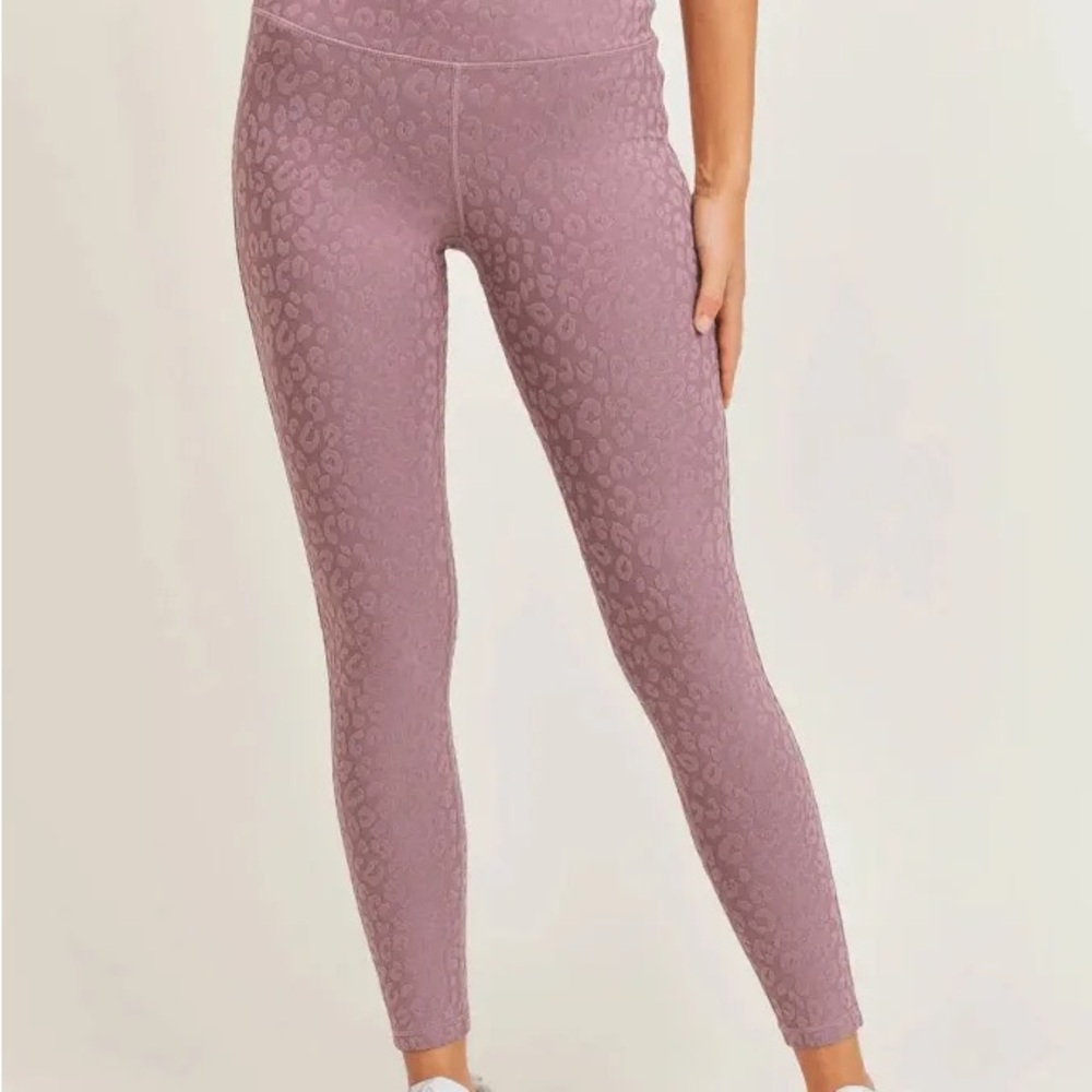 Mono B Dusty Pink Leopard Leggings
